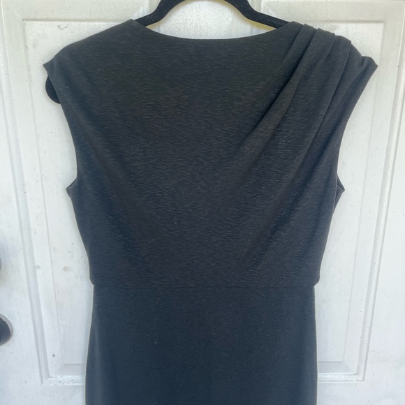 Diane Von Furstenberg dark gray cap sleeve cinched wool blend midi dress size 6 - Picture 6 of 6